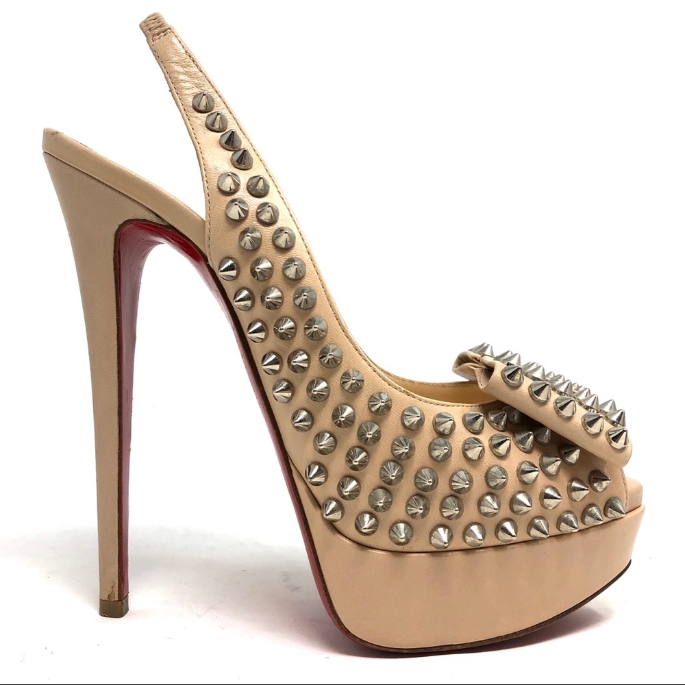 ✨LOUBOUTIN✨ ‘Clou Noeud’ Leather Spike Heels 37.5